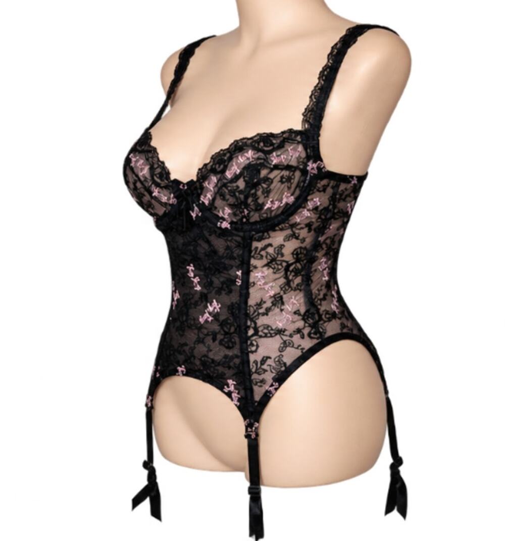 NEW Deadstock Vintage Victoria's Secret Embroidered Very Sexy Garter Corset 36C